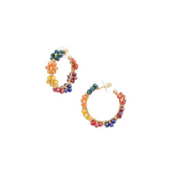 Oorbellen goud- multicolor