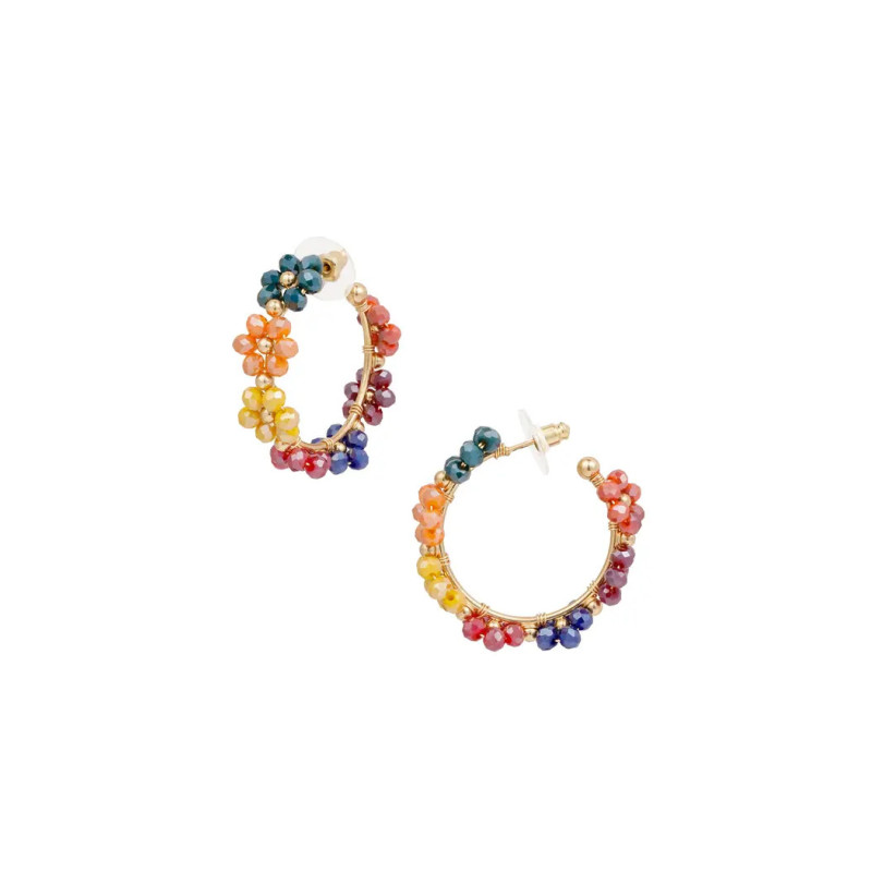 Oorbellen goud- multicolor